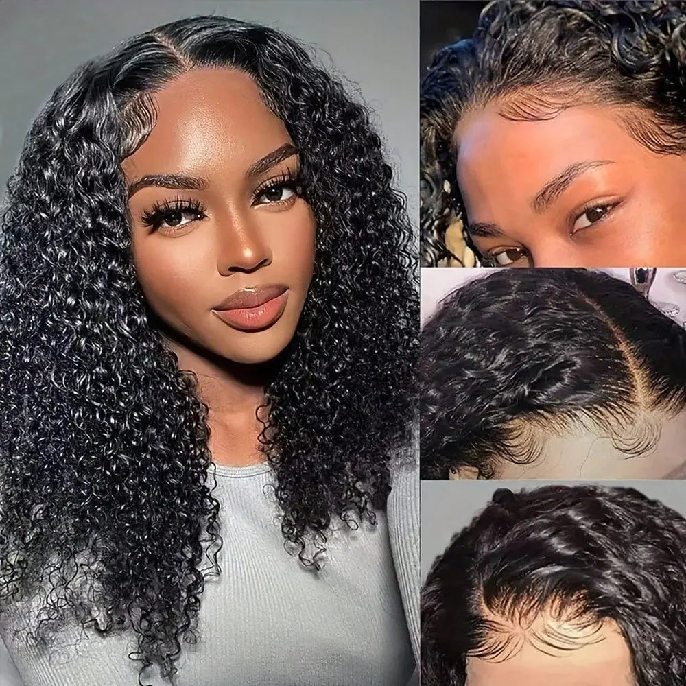 Deep Wave Bob Wig 16 Inch 13x4 Deep Curly Wig Human Hair 13×6 Lace Frontal Wigs 250 Density Glueless Wigs