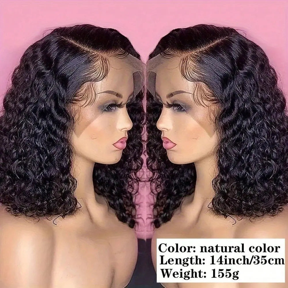 Deep Wave Bob Wig 16 Inch 13x4 Deep Curly Wig Human Hair 13×6 Lace Frontal Wigs 250 Density Glueless Wigs