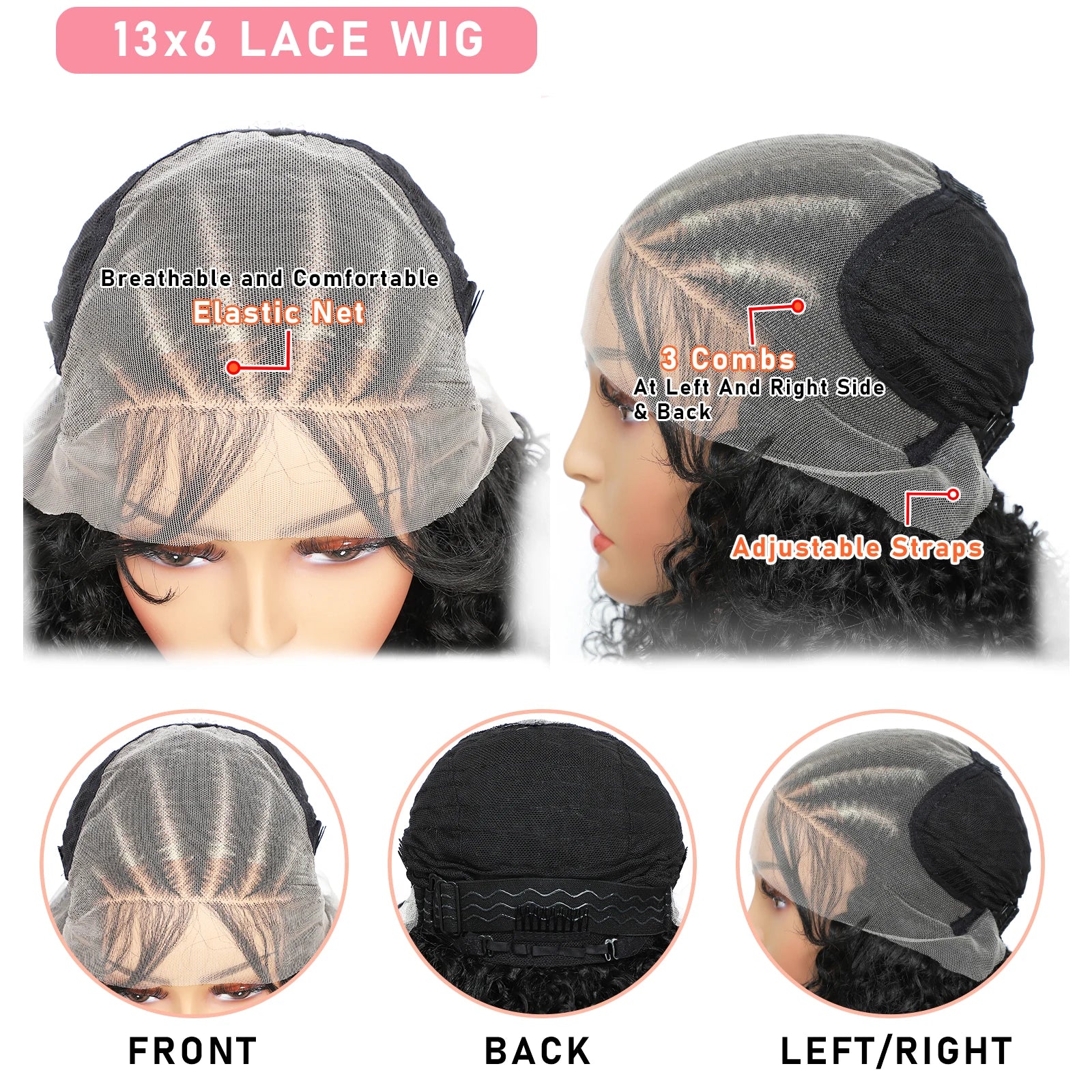 8'' 13x6 Front Lace Braided Curly Hair Wig ,Frontal Wig for Braiding Wih Curly Ends