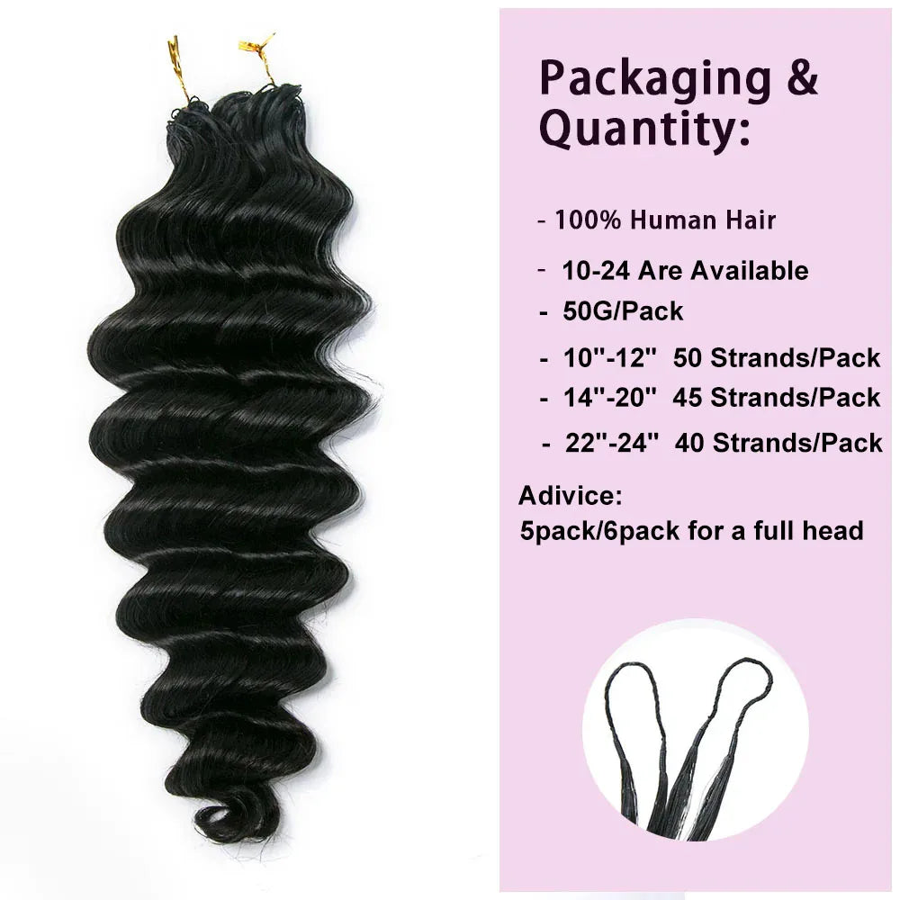 Loose Deep Wave Miracle Knots Crochet Hair For Braiding Boho Braids Raw 100% Human Hair Extensions Feathered Human Crochet Hair