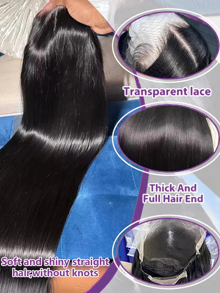 250% 13x4 Lace Front Wigs Human Hair Bone Straight 13x6 Lace Frontal Wig Preplucked Brazilian 4x4 5x5 Glueless Lace Closure Wigs