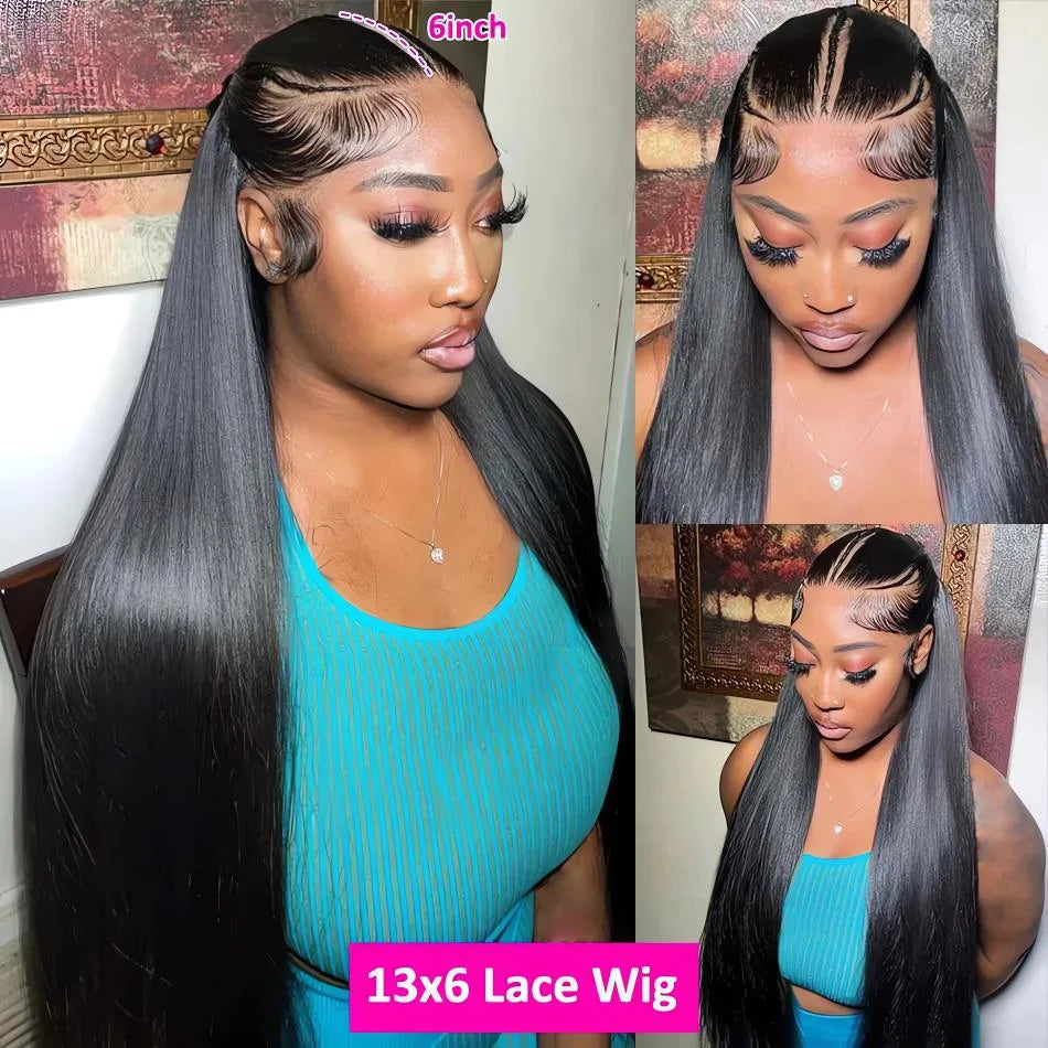 13X6 Hd Lace Frontal Wig Human Hair Natural Straight Wig 13X4 Lace Front Wig Transparen 30 Inch Brazilian Preplucked Wigs