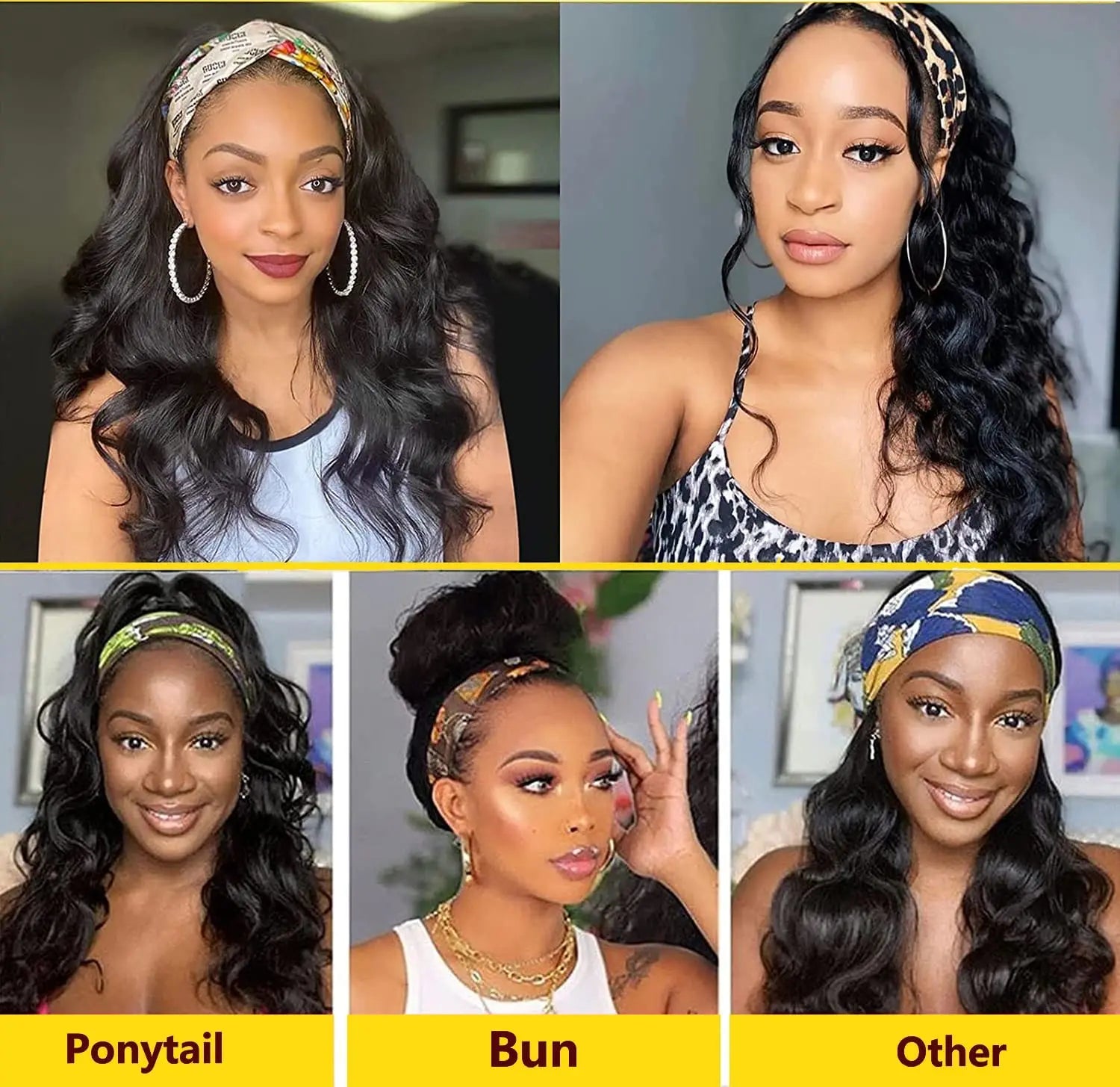 Headband Wigs Human Hair Glueless Body Wave Headband Wig Human Hair Brazilian Virgin Human Hair Headband Wig for Black Women