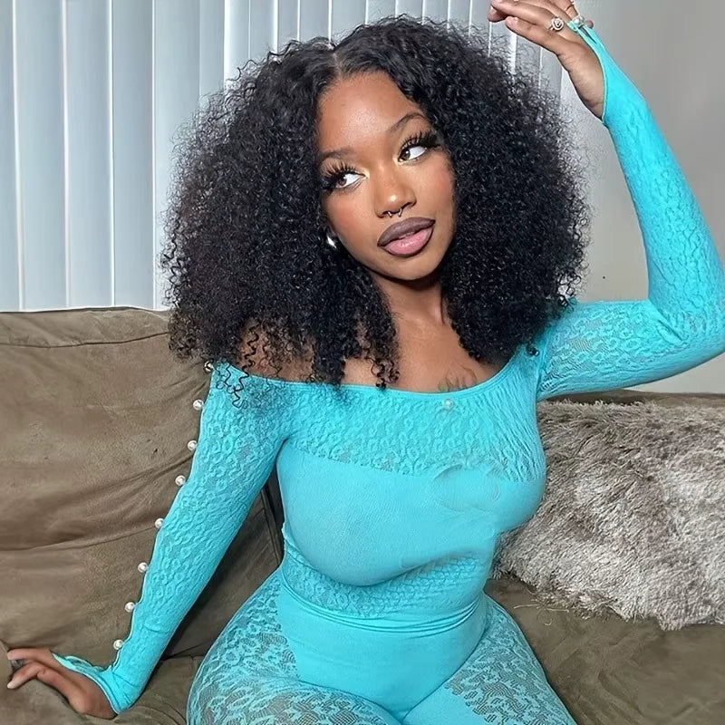 Short Bob Wigs Curly 100% Human Hair 13x4 Transparent Lace Frontal Wig Pre Plucked Deep Wave Bob Wigs Short Human Hair For Women