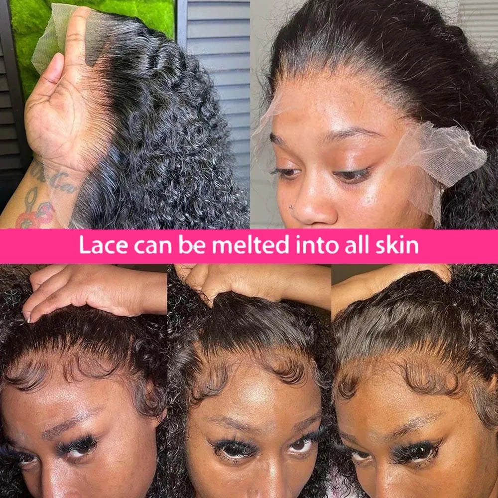 Deep Curly Bob Wigs 13X4 Transparent Lace Frontal Wigs Human Hair 200% Density 100% Human Hair Deep Wave Bob Wig For Black Women