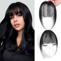 Human Hair Light Air Bangs with Temples Clip on Wispy French Bangs for Women Black,Brown,Burg,Blond Color Bangs Hair Extensions
