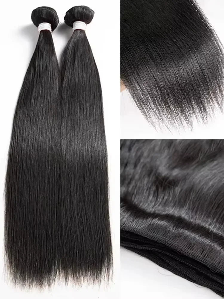 Straight Human Hair Bundles Raw Hair Bundles 100% Natural Human Hair Bundles 2 3 4 Extensions Brazilian Hair Weave Bundles