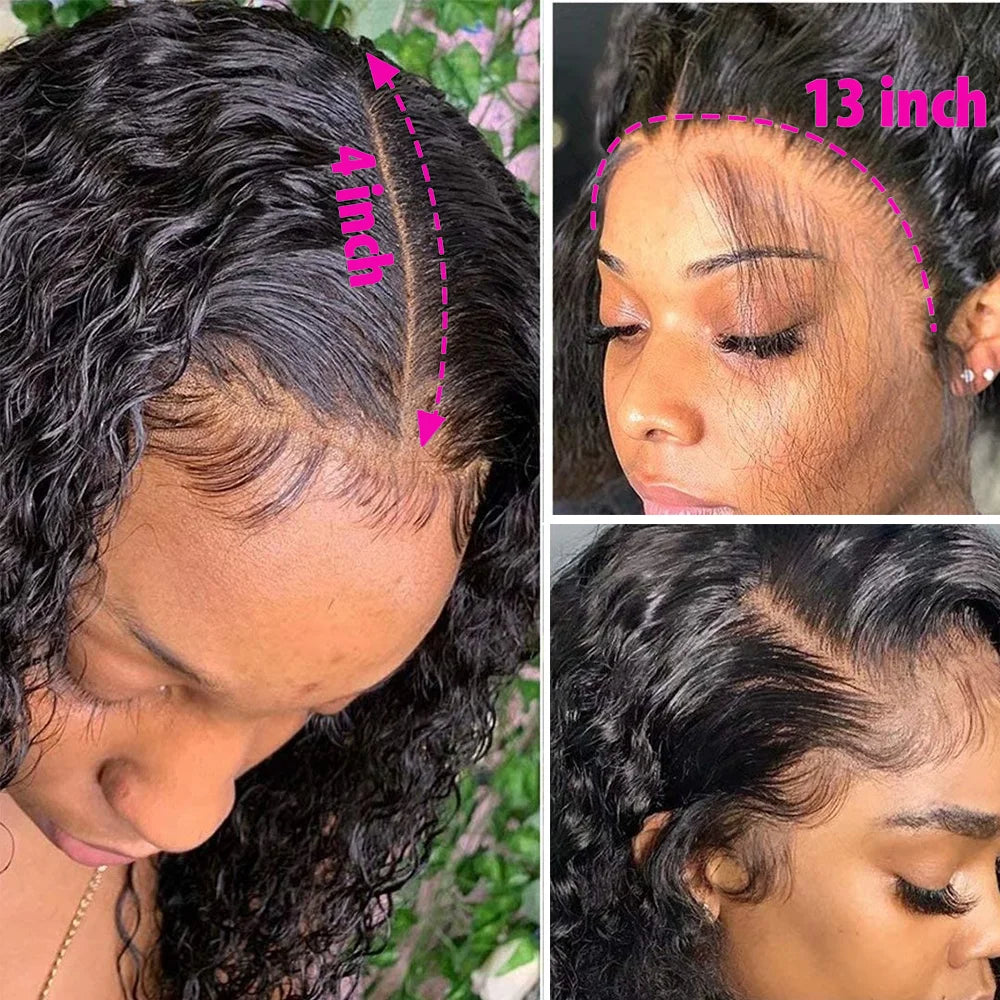 Brazilian Hair Kinky Curly 4X4 Lace Closure Short Bob Wig 100% Human Hair Wig For Women 13x4 Lace bob Virgin hair Jerry Curl Wig