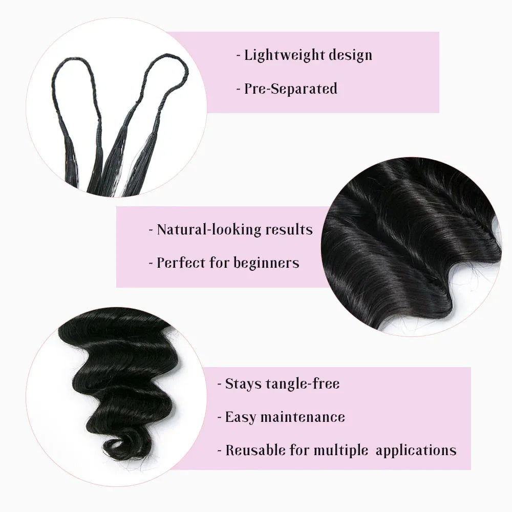 Loose Deep Wave Miracle Knots Crochet Hair For Braiding Boho Braids Raw 100% Human Hair Extensions Feathered Human Crochet Hair