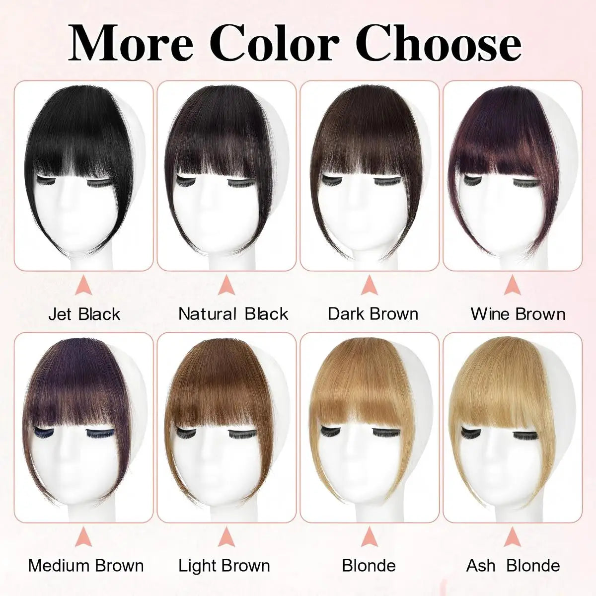 Human Hair Light Air Bangs with Temples Clip on Wispy French Bangs for Women Black,Brown,Burg,Blond Color Bangs Hair Extensions