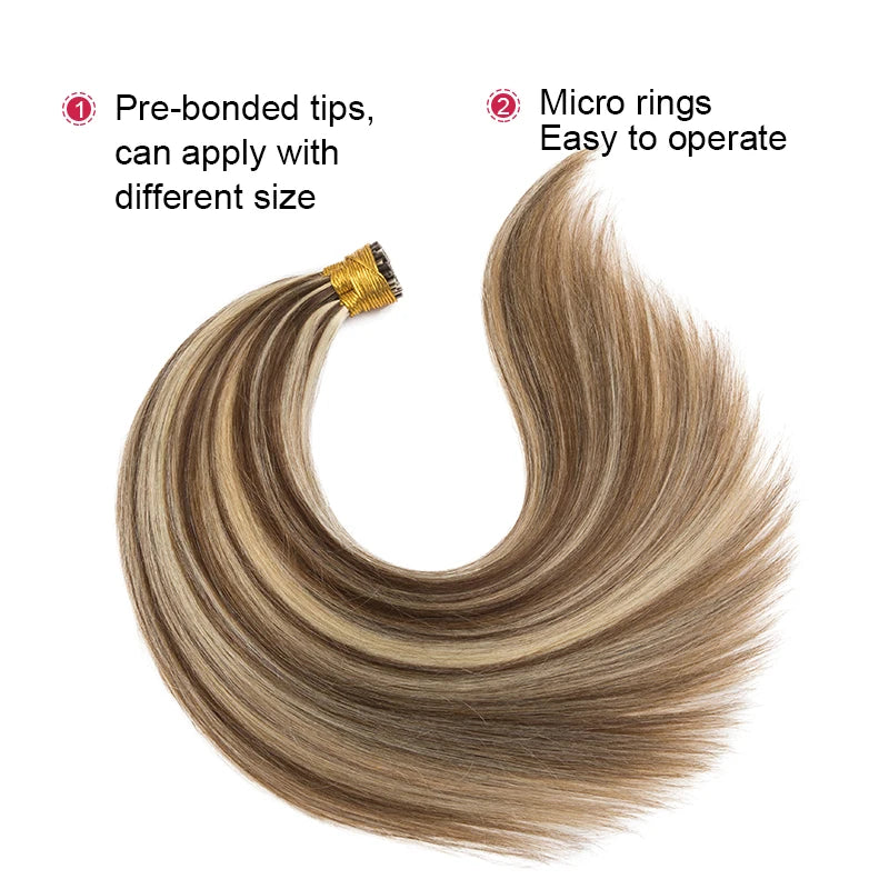 Curly ITIP Hair Extension Human Hair for Women 100% Straight Real Natural Human Hair Extension Wavy Fusion Hair Keratin Capsule