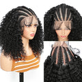 8'' 13x6 Front Lace Braided Curly Hair Wig ,Frontal Wig for Braiding Wih Curly Ends