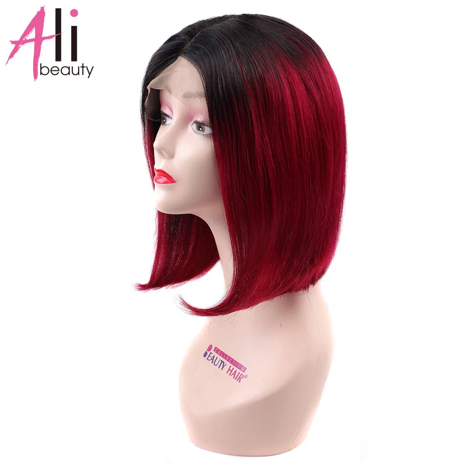 Lace Part Bob Wigs 613 Blonde Remy Brazilian Straight 100% Natural Human Hair T part Wig 13x 1 X 4 For Women