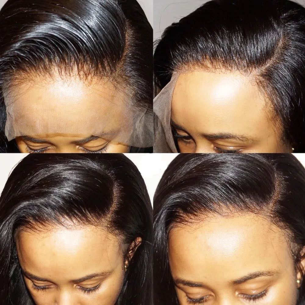 Miss Rola Lace Front Human Hair Wigs Brazilian Remy 100% Human Hair Straight Wig 13*4 Lace Frontal Wig Pre Plucked Middle Ratio