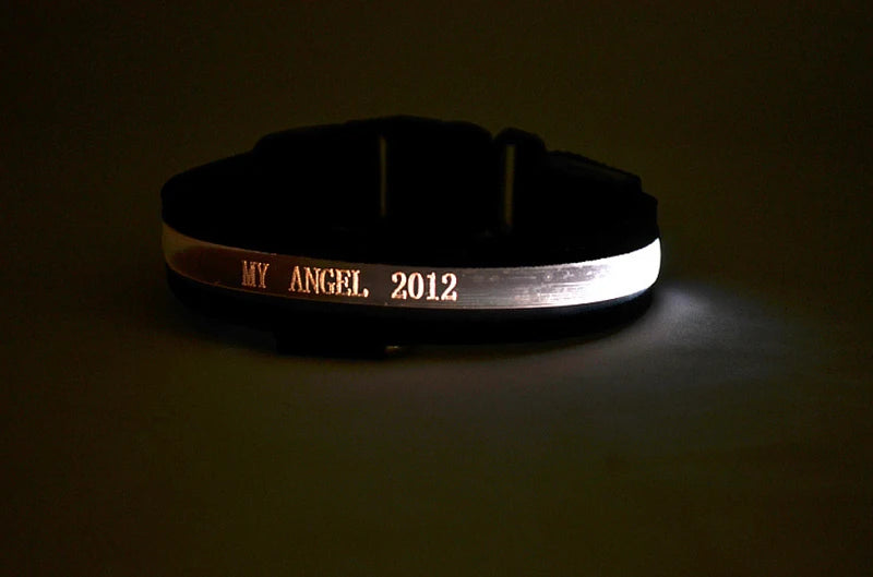 Engraved ID LED Dog Collar Luminous USB Custom Dog Tag Personalized Nylon Pet Dog Collar Led USB Light Night Safety Collar Perro