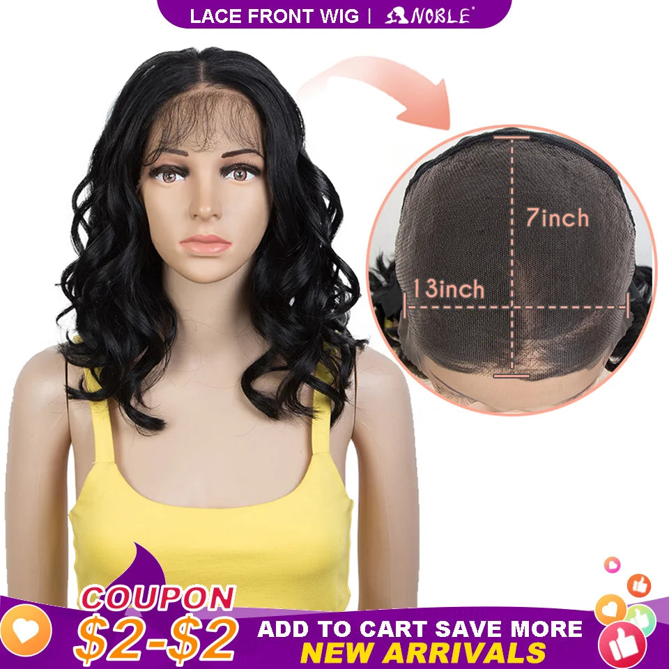 Noble 13x7 Lace Front Wig Synthetic 12 inch Long Wavy ombre blonde Wigs For Women Ombre Lace Front Wig Synthetic Lace Front Wig