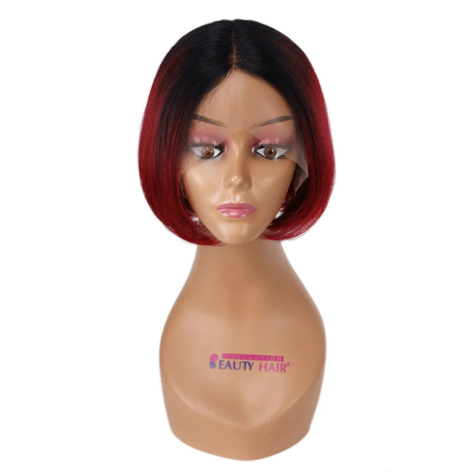Lace Part Bob Wigs 613 Blonde Remy Brazilian Straight 100% Natural Human Hair T part Wig 13x 1 X 4 For Women