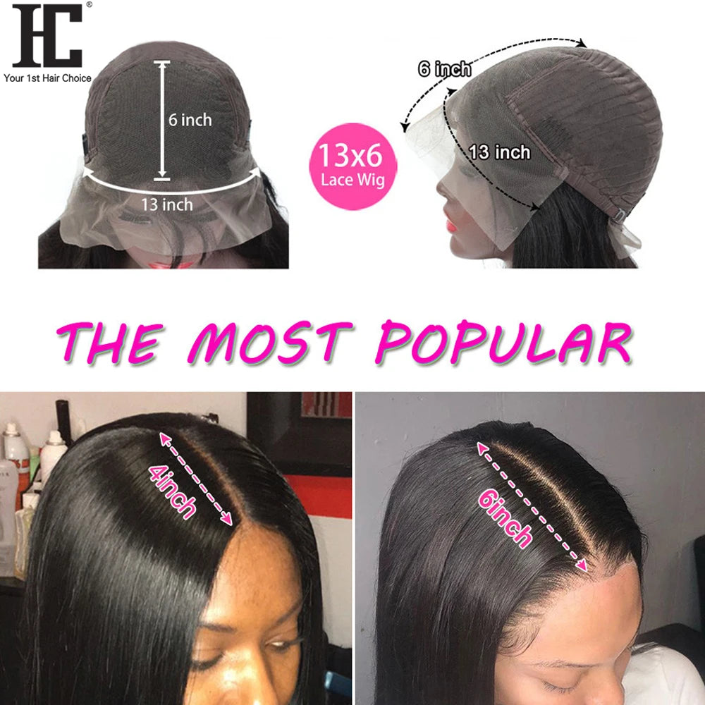 13x6 Lace Frontal Wig Human Hair Straight Transparent Lace Frontal Wigs For Women Remy Human Hair Pre Plucked Frontal Wig