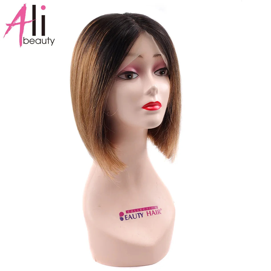 Lace Part Bob Wigs 613 Blonde Remy Brazilian Straight 100% Natural Human Hair T part Wig 13x 1 X 4 For Women