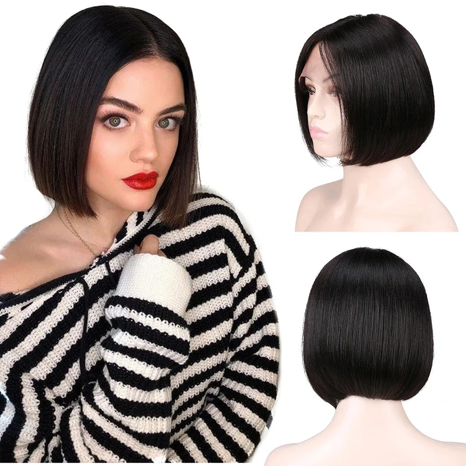 Lace Part Bob Wigs 613 Blonde Remy Brazilian Straight 100% Natural Human Hair T part Wig 13x 1 X 4 For Women