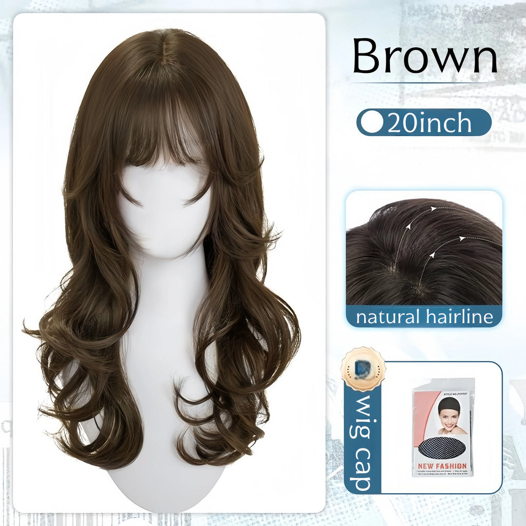 Cosplay Wig with Bangs Curly Hair Wig for Women Japanese-style Hairstyle Cute Lolita Wigs High Temperature Fibers Headband Wigs