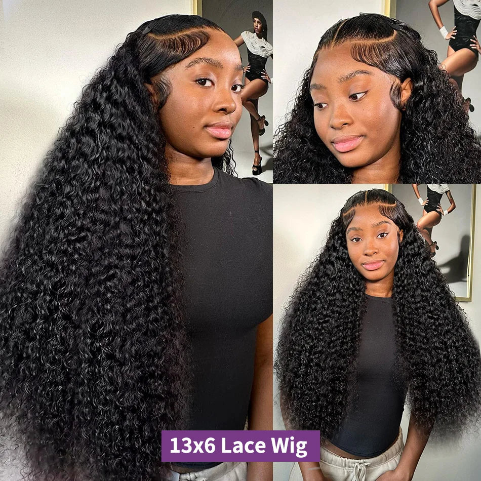 40 42 Inch Curly Wigs Deep Wave 13x4 13x6 Hd Lace Frontal Wigs Human Hair Water Wave 360 Lace Front Wig Remy Brazilian For Women