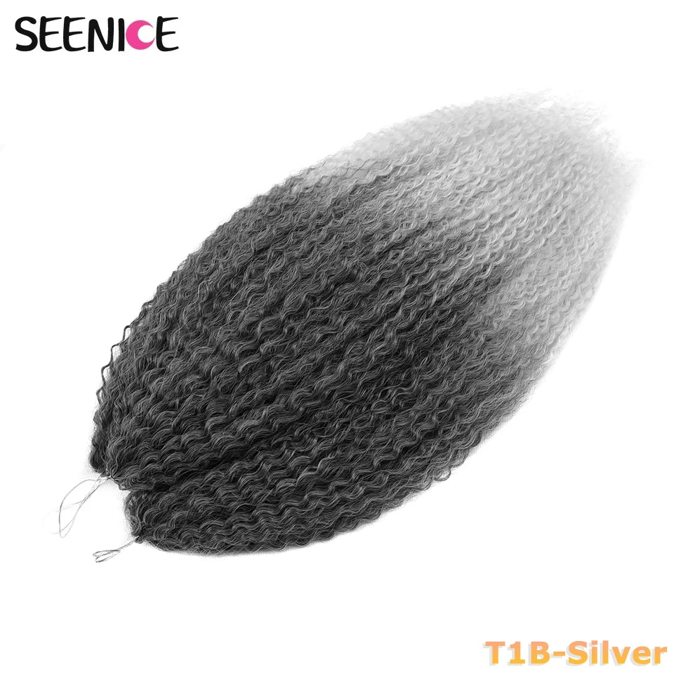 Brazilian Braids Synthetic Crochet Hair Afro Curls Braiding Hair Extensions For Women African Braided Kinky Curly Hair OmbrePink
