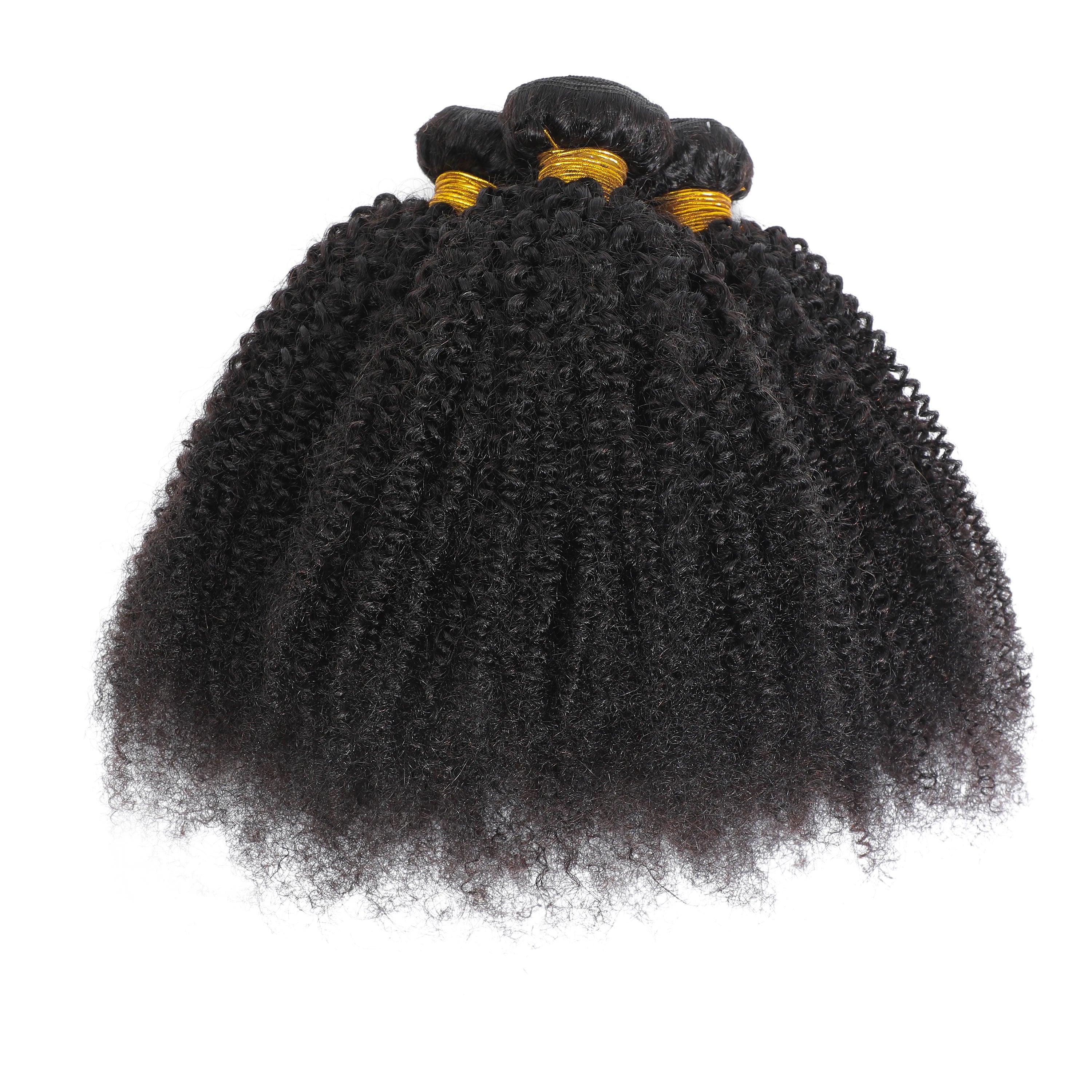 Brazilian Human Hair Bundles Afro Kinky Curly Bundles Isee Hair Weaveing Remy Hair Extension For Women 1 2 3 Pcs Natural Color