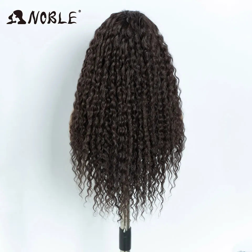 Noble 13x6 Lace Front Wig Synthetic 26 Inch Long Curly ombre blonde Wigs For Women Ombre Lace Front Wig Synthetic Lace Front Wig