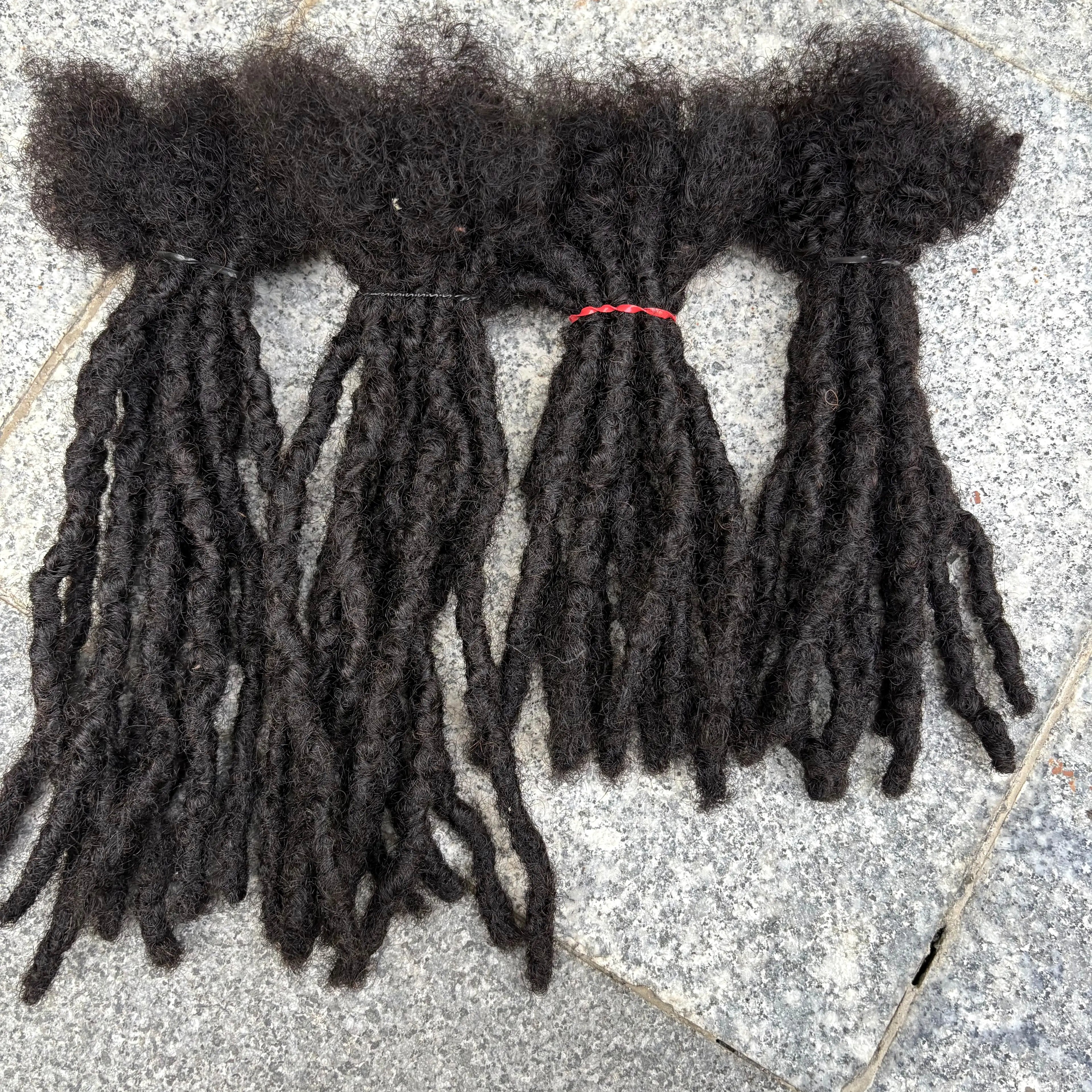 4-8 Inch 100% Human Hair Inter Loc Extensions 0.6cm Width Full Handmade Dreadlock Extensions for Men Women Kids Can Be Dye