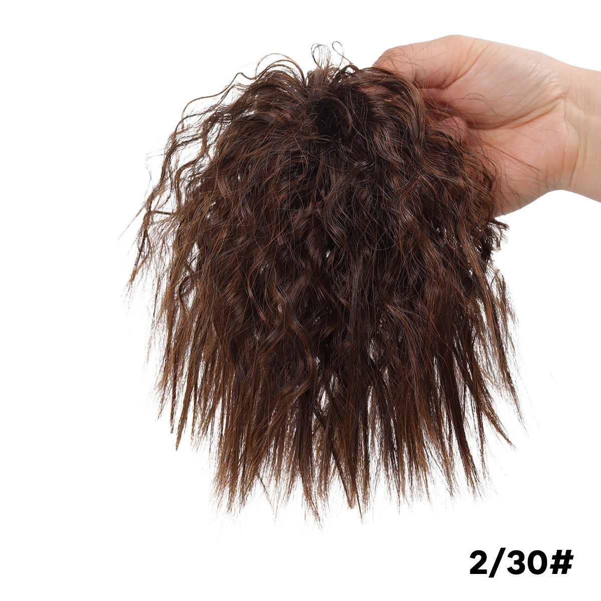 Synthetic wool curly short curly hair wig bun women's soft rubber band hair extension from natural small volume
