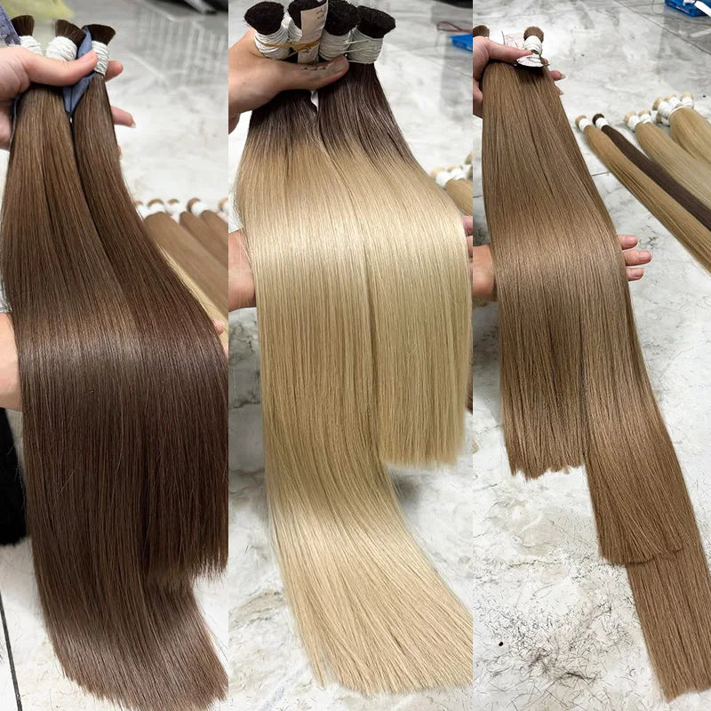 No Weft 100% Natural Real Human Hair Extensions Remy Human Hair Bulk Unprocessed Natural Virgin Indian Hair Braiding Original