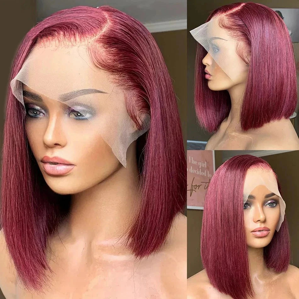 Bob Wigs 10 Inch Real 100% Human Hair HD 13×4 Front Lace Wig For Women Professional Colored Human Hair Wigs
