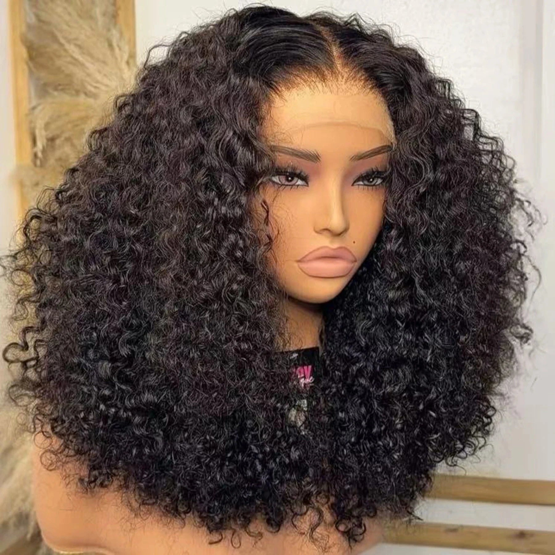 14 16 Inch Curly Deep Wave 13x4 Lace Frontal Wigs Short Bob Wig Brazilian Remy 100% Human Hair 4x4 Transparent Lace Front Wig