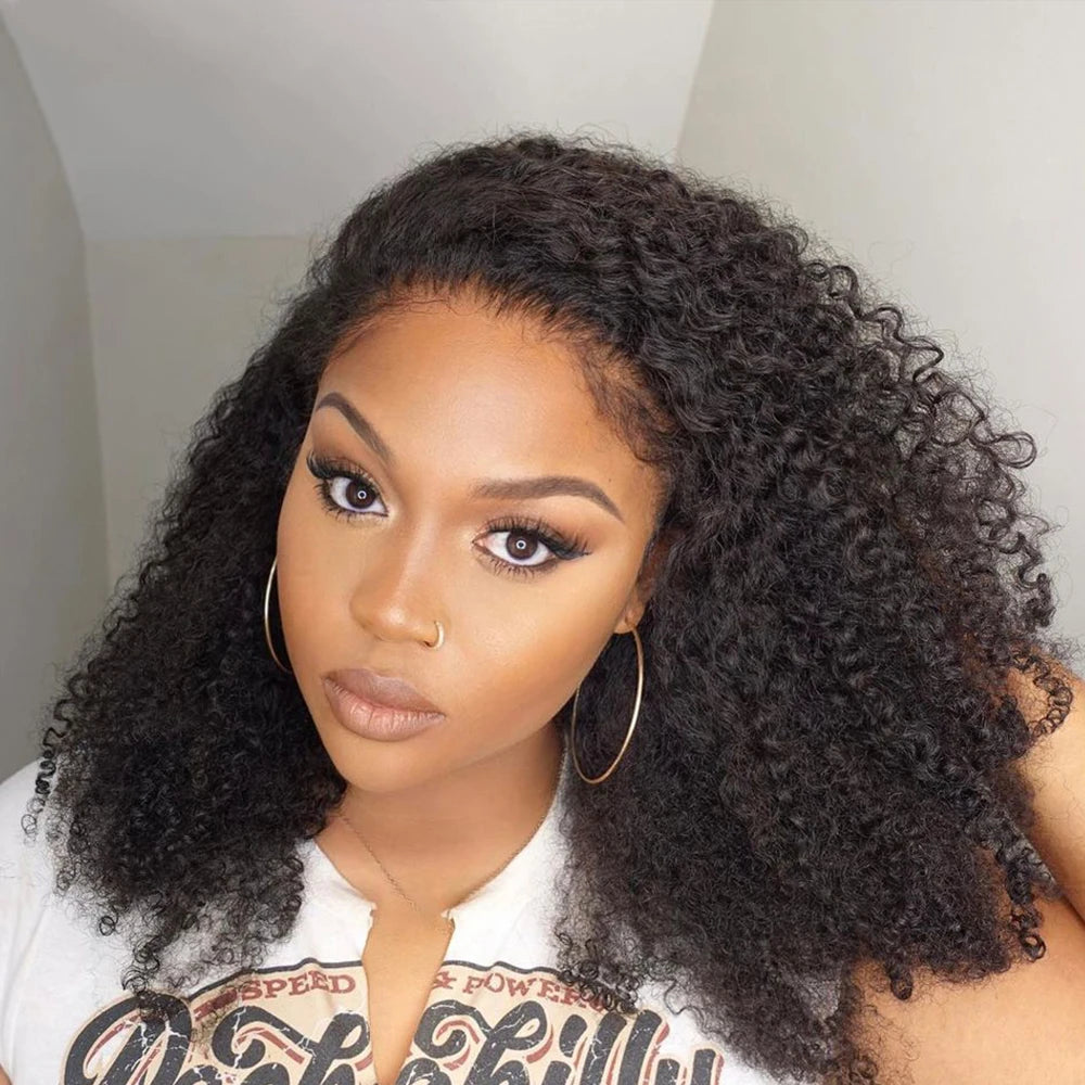 4C Hairline Edge Baby Hair Curly Bob Wig 13x4 Lace Front Human Hair Wigs For Women Remy Branzilian 4x4 Lace Closure Wigs 250%