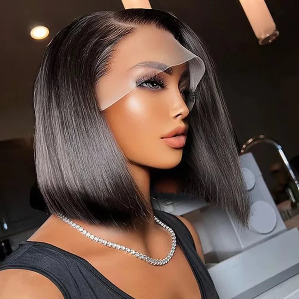 2026 New  Lace Front Bone Straight Wigs Cheap Short Bob Wig