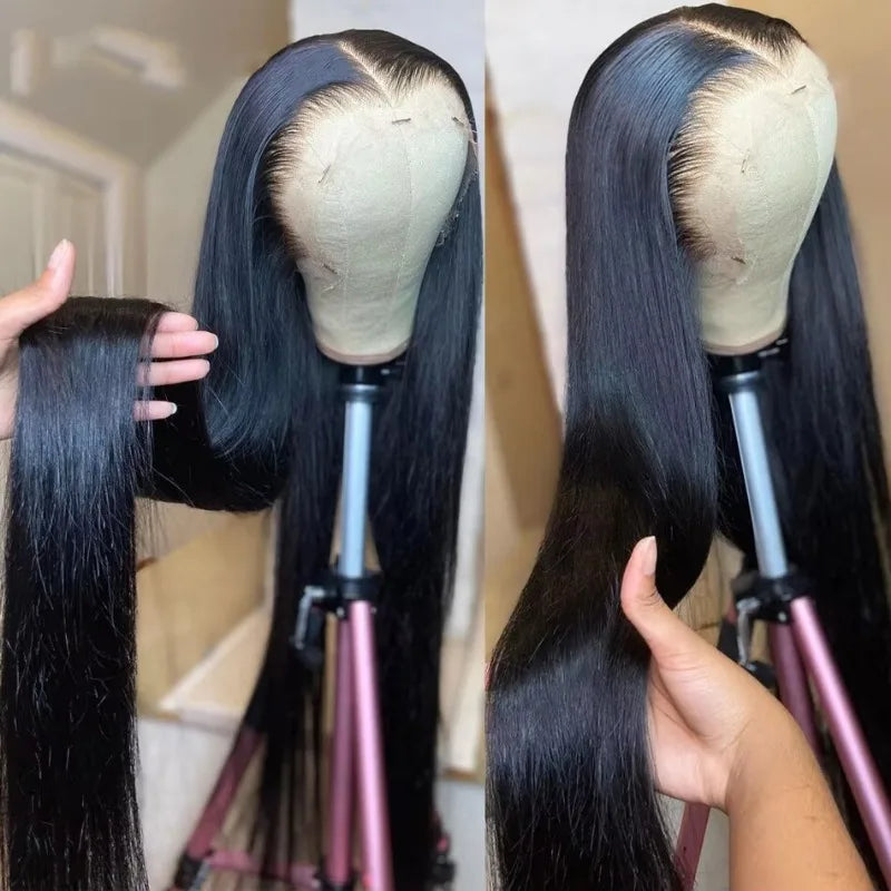 Wear And Go Glueless Human Hair Wigs Pre Plucked Brazilian Straight Lace Frontal Human Hair Wigs For Women Ready To Wear