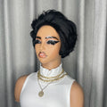 Brazilian Human Hair Wigs Short Curly Pixie Cut Wig for Black Women Machine Made Cap Pre Plucked Layered Curly Wig Ready to Wear