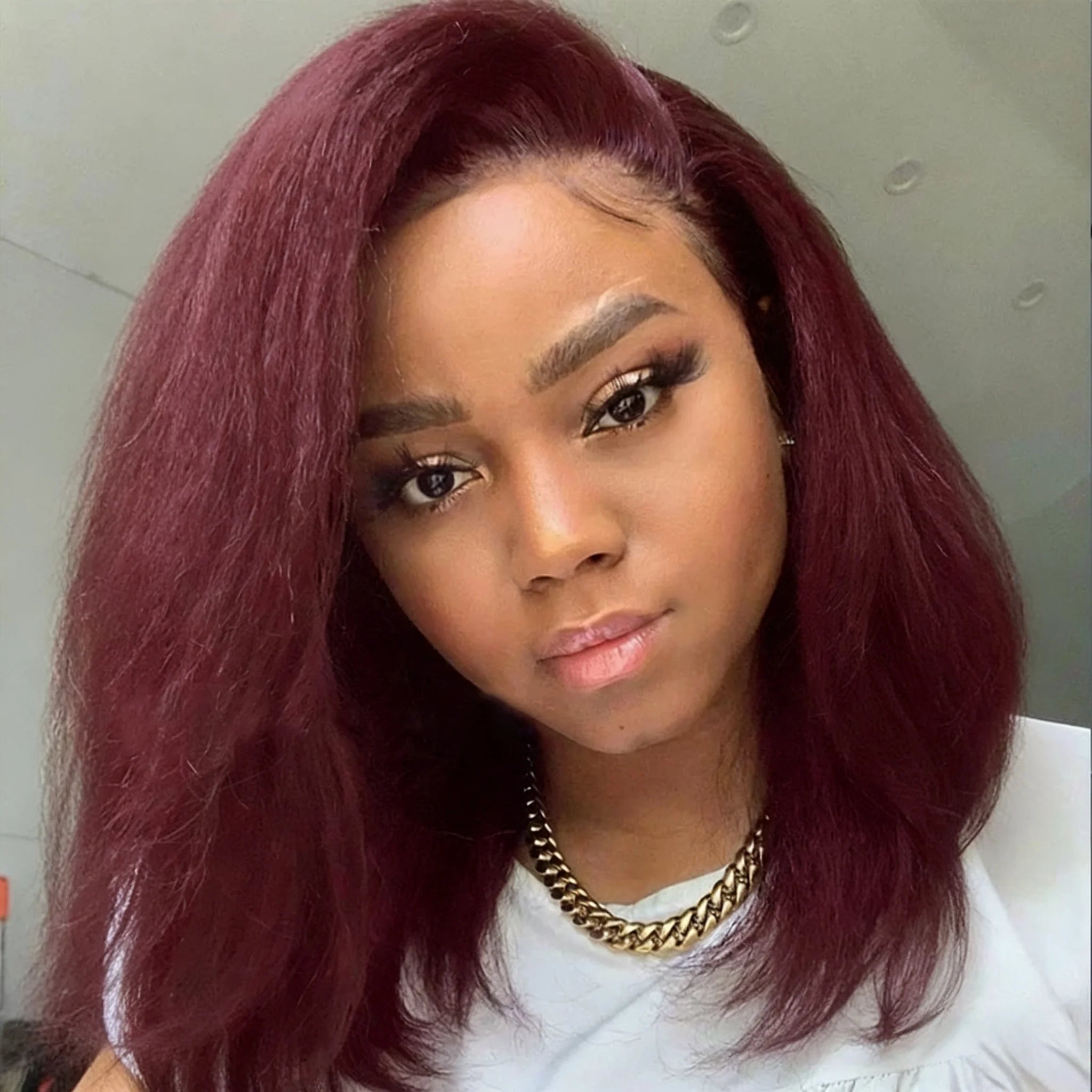 13x4 Lace Front Wigs Human Hair Wig Kinky Straight 180% Density Pre Plucked For Women