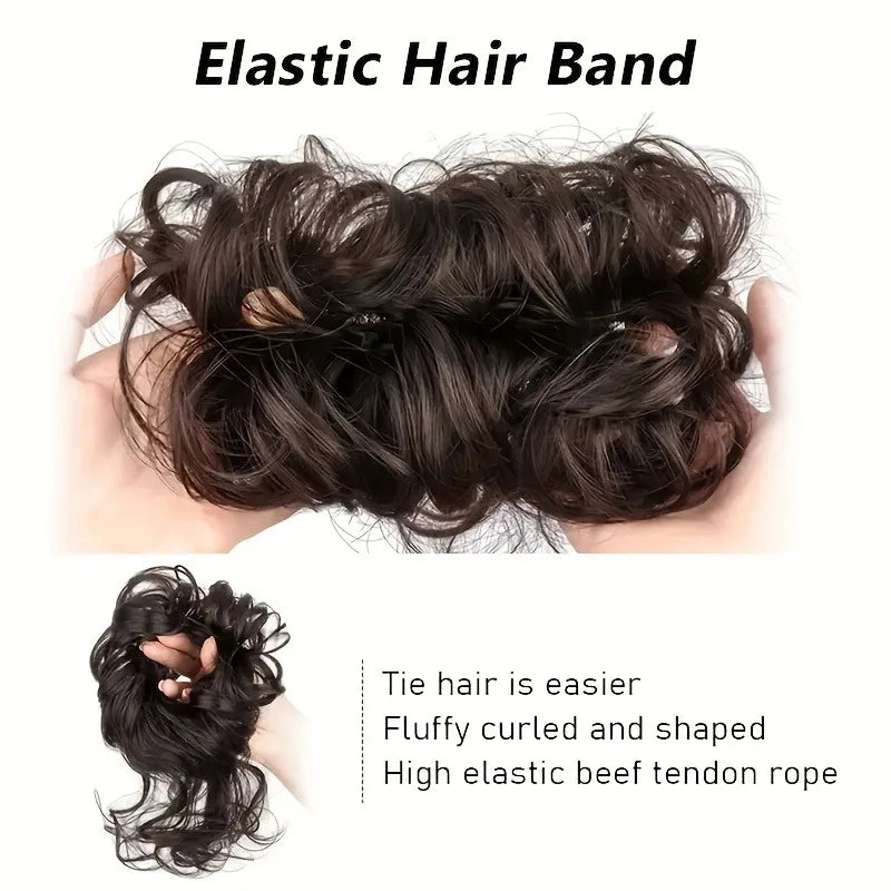 Synthetic Curly Hair Bun Women's Wig for Quick Chignon Daily Party & Wedding Hair Easy Styling Hair Accessory