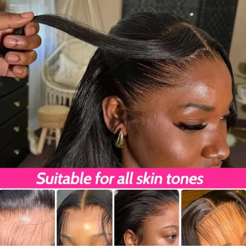 Wear And Go Glueless Human Hair Wigs Pre Plucked Brazilian Straight Lace Frontal Human Hair Wigs For Women Ready To Wear