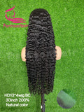 200% Burmese Curly Wig Real HD 13x4 Lace Front Human Hair Wigs For Women  Brazilian Pre-Plucking HD Lace Frontal Wig For Women