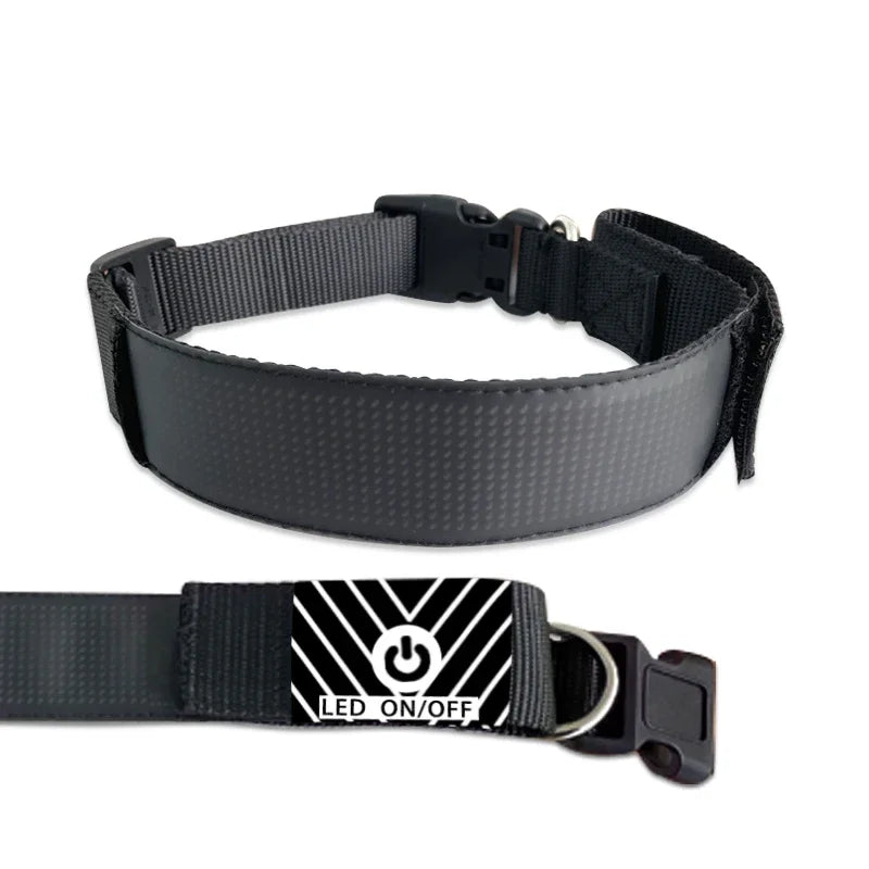 LED Light UP Dog Collar Bluetooth APP Programmable Message Scrolling LED Display Screen Pet Accessories Collar