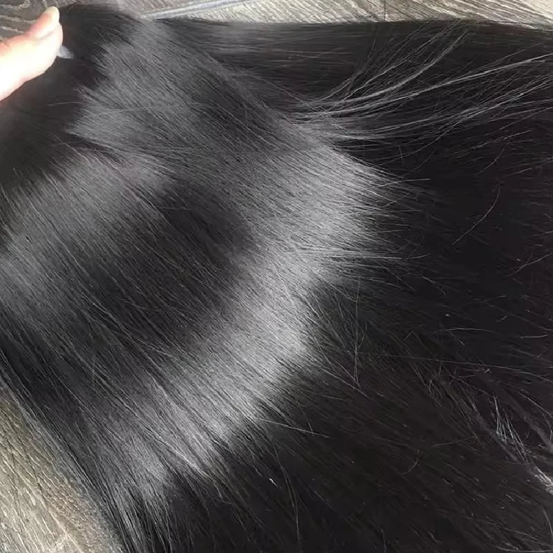 Raw Straight Human Hair Bundles 12A Grade Bone Straight Virgin Human Extensions 100% Original Vietnamese 4C Hair Double Weft