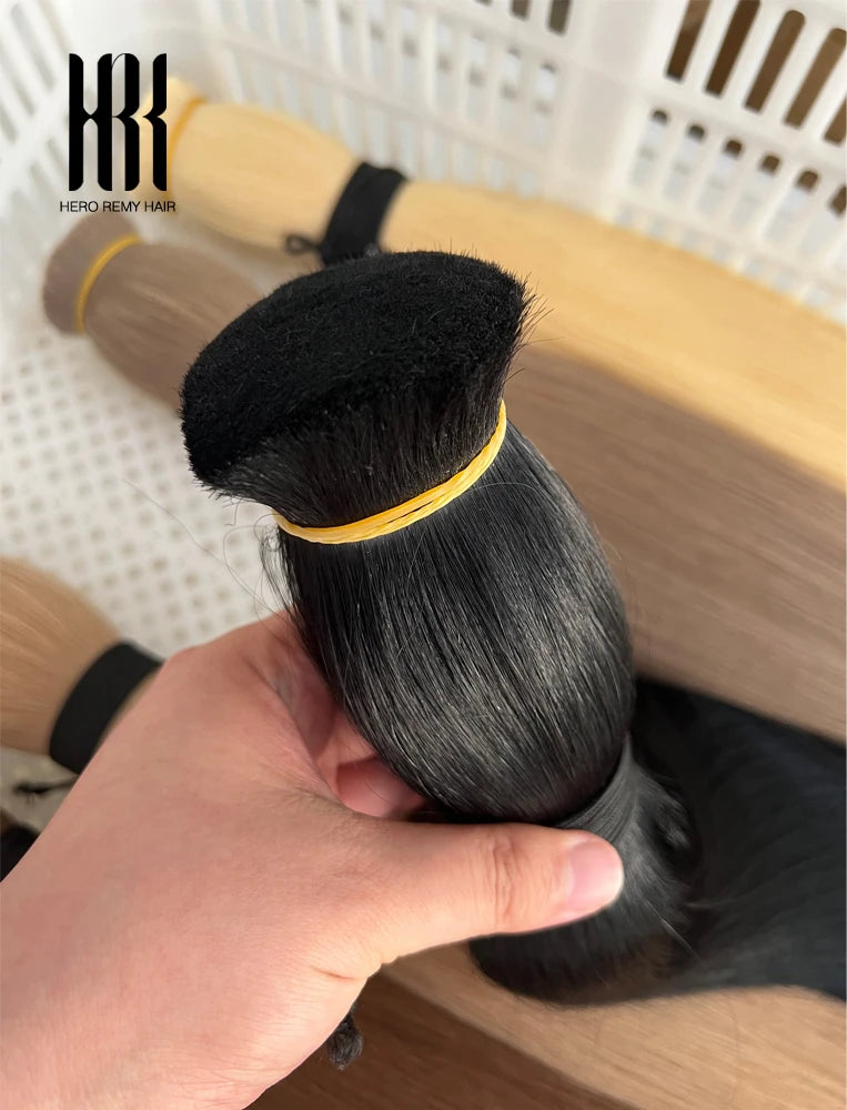 100% Real Remy Human Hair Extensions No Weft Honey Blond Hair Bulk Indian Virgin Crochet Hair Straight Weaving Hair for Braiding