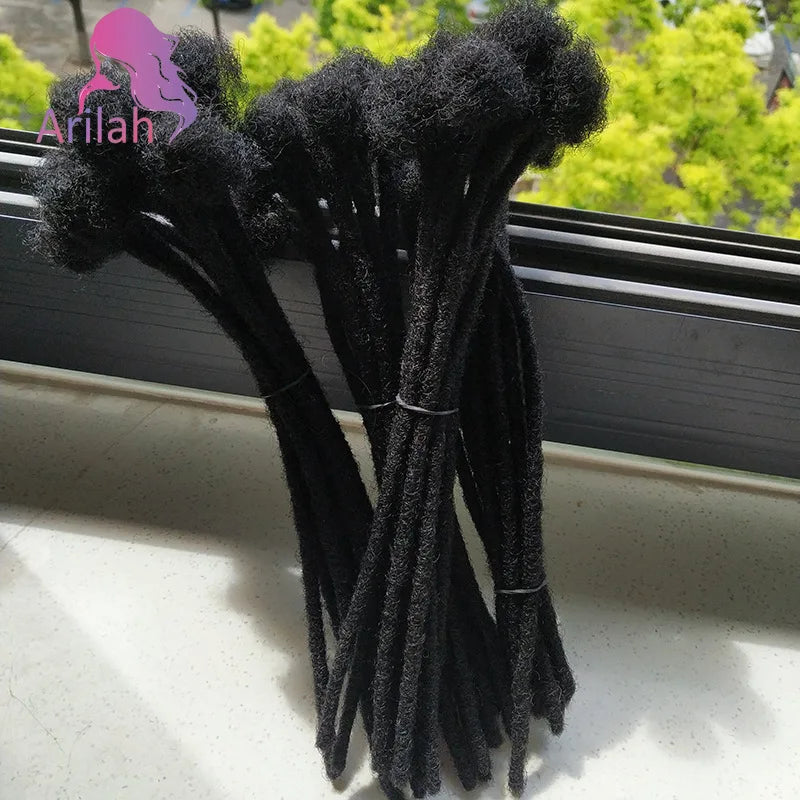 0.4/0.6/0.8 cm Human Hair Dreadlock Extensions Loc Extensions Human Hair Permanent Loc Extensions Human Hair Natural Black