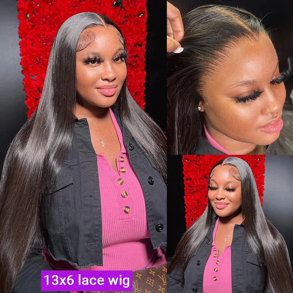 360 Full Lace Wig Human Hair Pre plucked HD Lace Wig 13X4 13x6 Human Hair Wigs Bone Straight Lace Frontal Wig For Women 36 40 in