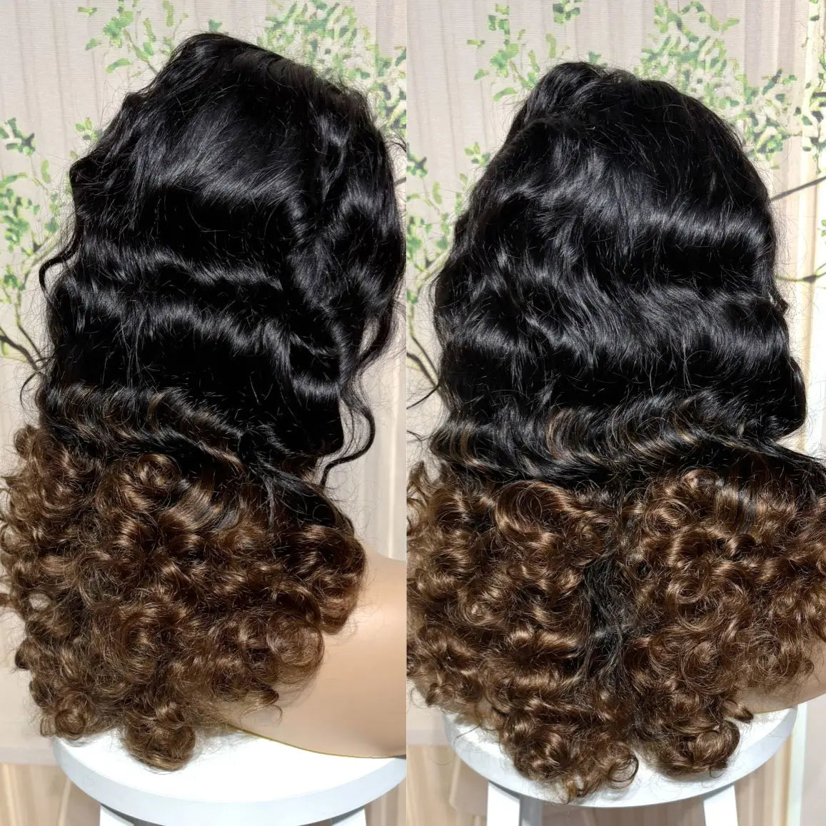 13x4 Lace Front Highlight Bouncy Curly Human Hair Wigs 300% Density 14-22in Colored Loose Wave Brazilian Remy Hair Wig for Women