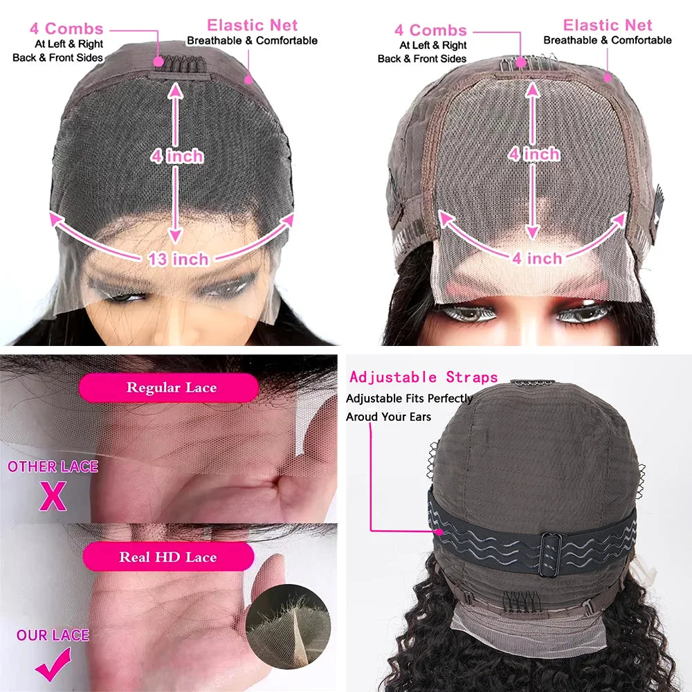 16A 100% Remy Hair Short Body Wave Bob Wigs Human Hair 13x4 HD Lace Front Human Hair Wigs Brazilian Hair 4x4 Lace Wigs For Women