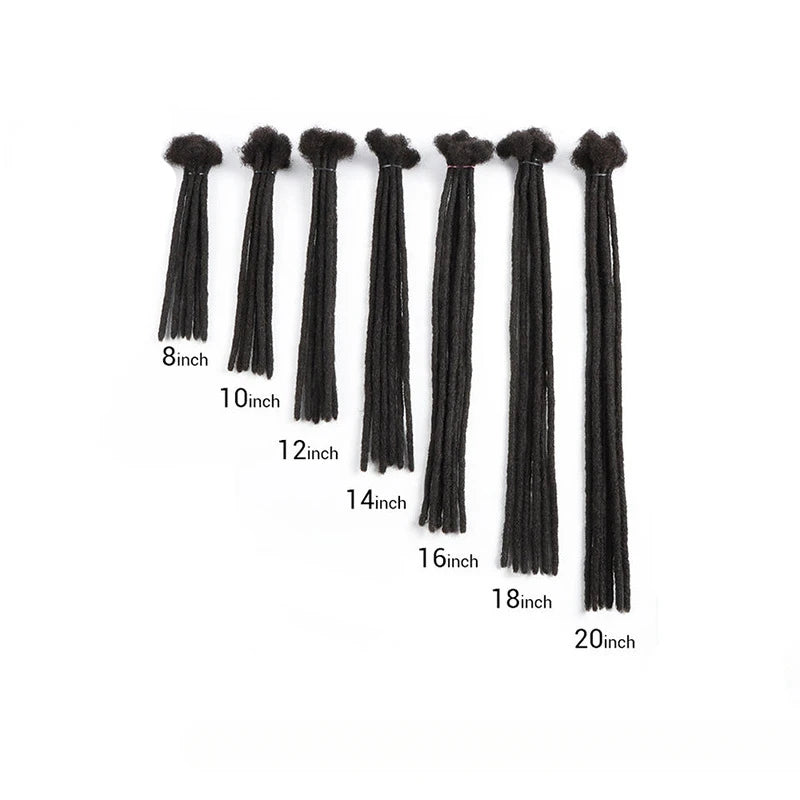 0.4/0.6/0.8 cm Human Hair Dreadlock Extensions Loc Extensions Human Hair Permanent Loc Extensions Human Hair Natural Black